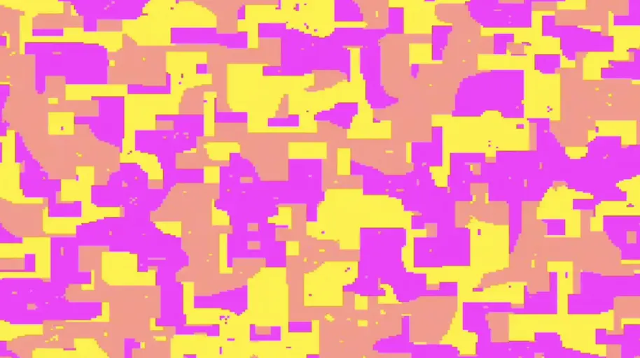 Cyclic cellular automata visualization by Raven Carrigg using rule 2/5/3/N.