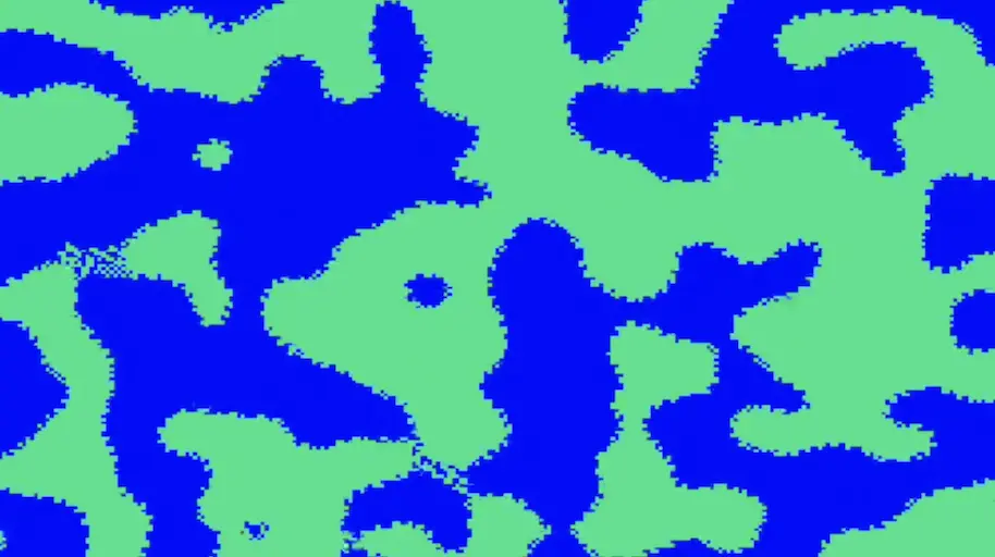Cyclic cellular automata visualization by Raven Carrigg using rule 3/10/2/N.
